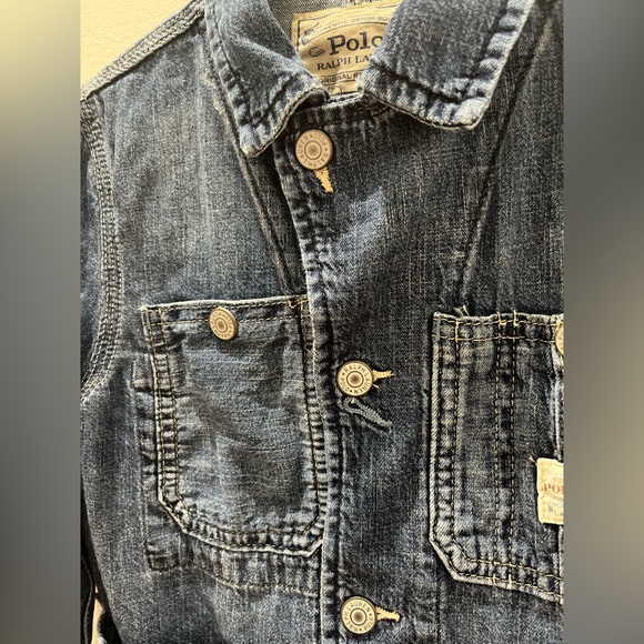 Polo by Ralph Lauren Denim Trucker Jacket Washed Cotton Boys Size 4T - Picture 3 of 8
